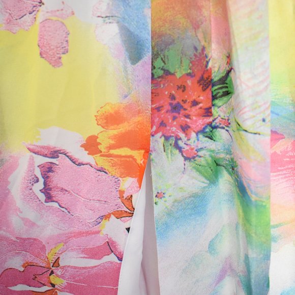 Aidan Mattox V Neck Printed Chiffon Maxi Dress - Picture 5 of 13